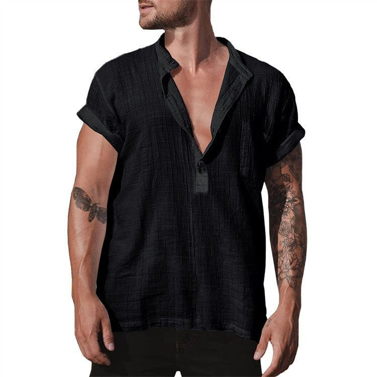 Relaxed Style Pocket Short Sleeve Shirt