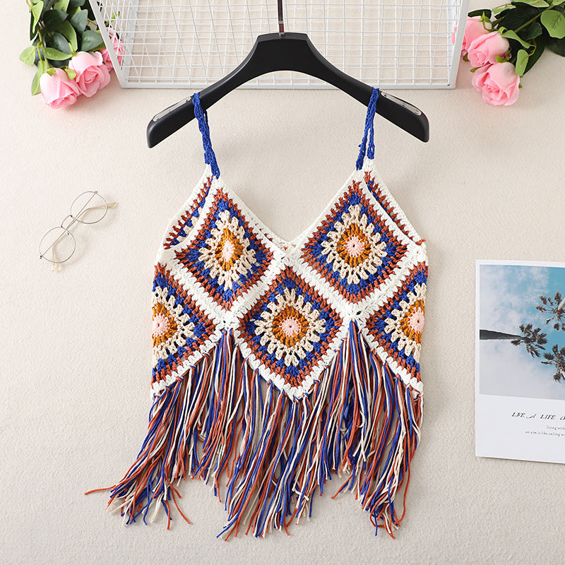 V-neck Fringe Top