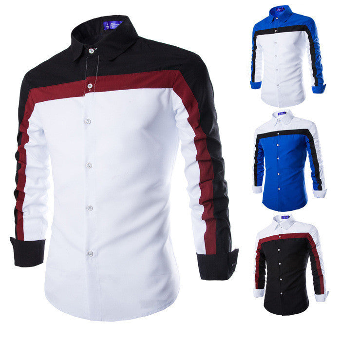 Men's long-sleeved business casual shirt