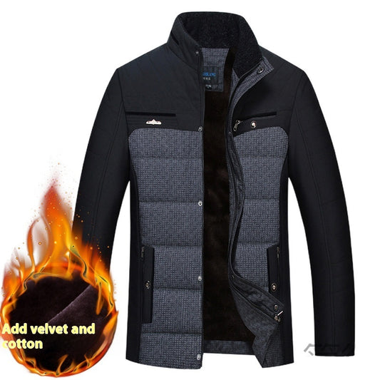 Men's Cotton-padded Fleece-lined Coat