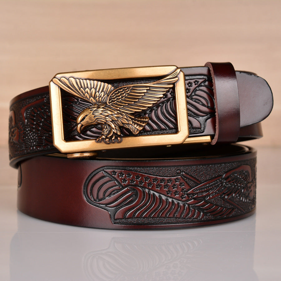 American Eagle Embossed Men's Leather Belt