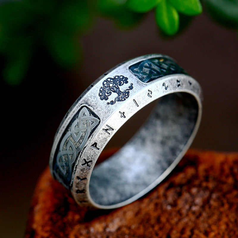 Tree of Life Titanium Steel Ring