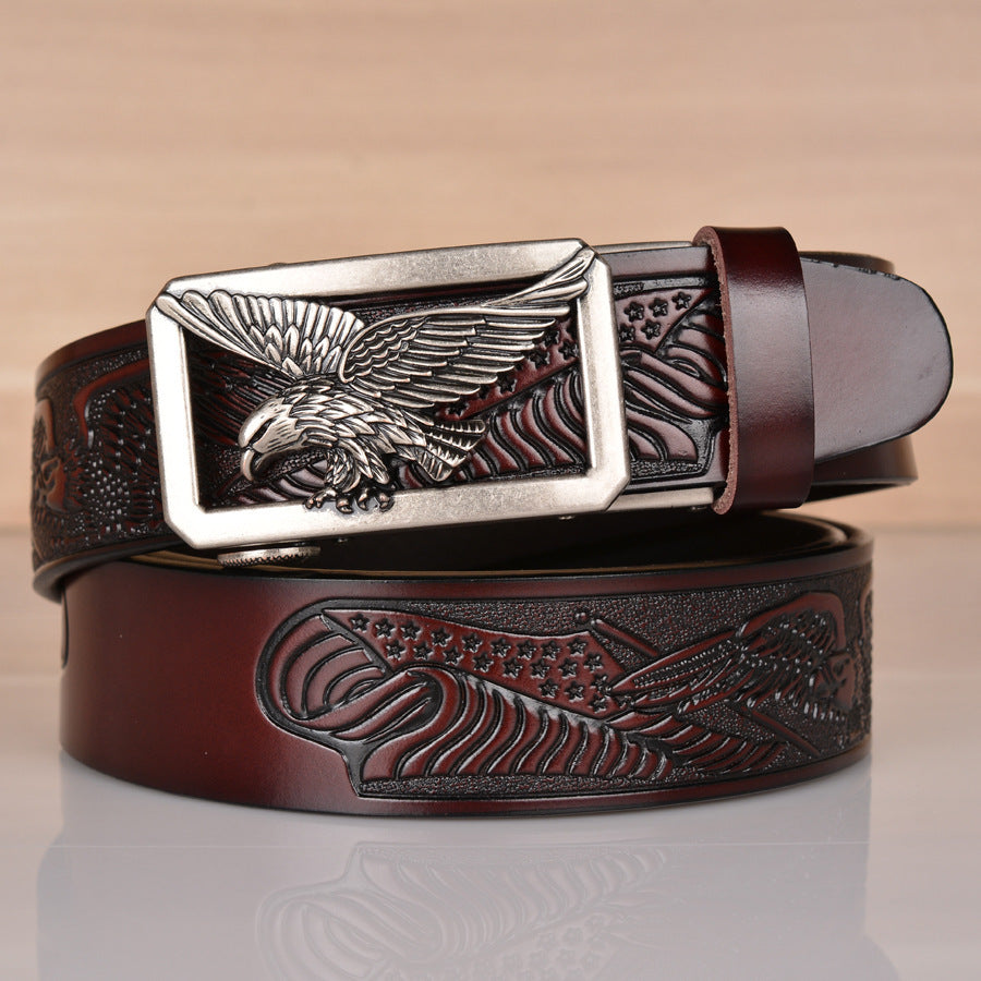 American Eagle Embossed Men's Leather Belt