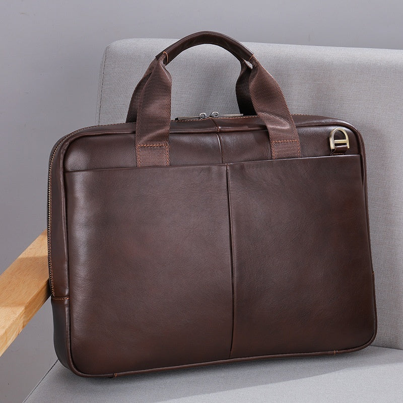 Genuine Leather Large Capacity Briefcase Computer Bag