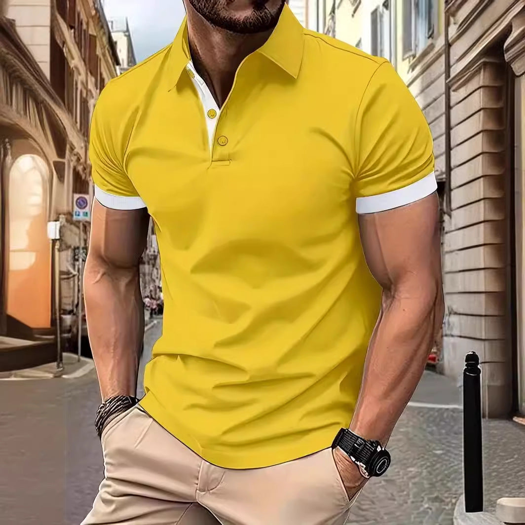 Men's Polo Solid Color Lapel Short Sleeve Shirt