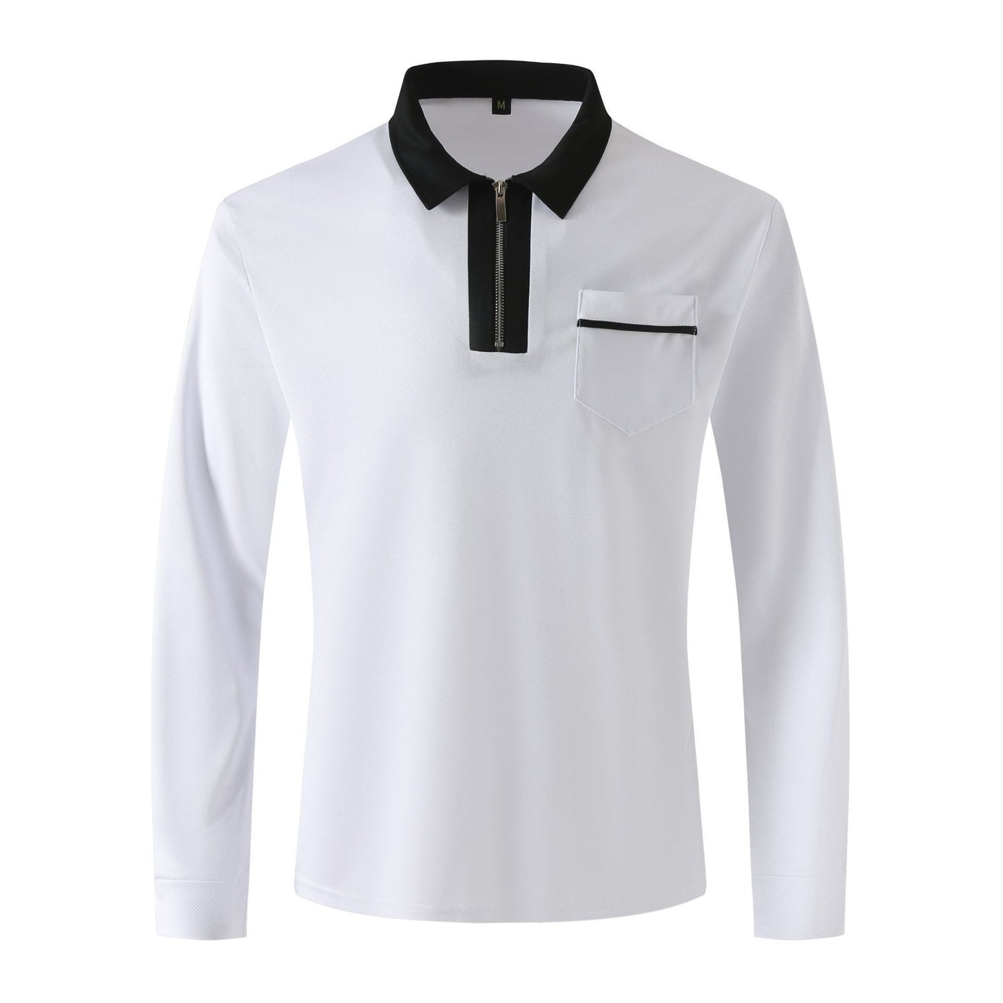 Men's Zipper Long Sleeve Polo