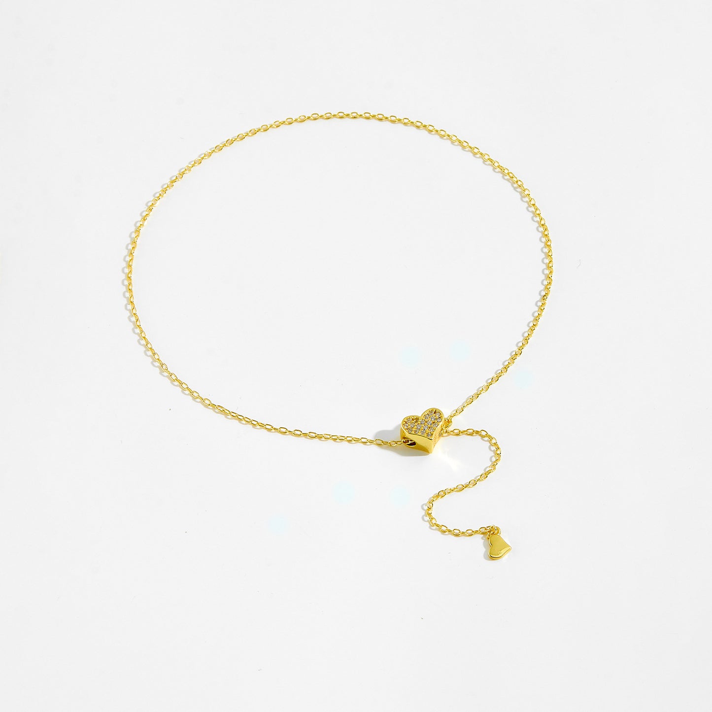 S925 Silver Love Pendant Adjustable Zircon Bracelet