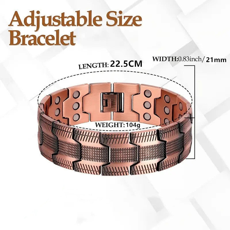 Seiko Pure Copper Technology 3-row Magnet 21 Wide Diagonal Bracelet