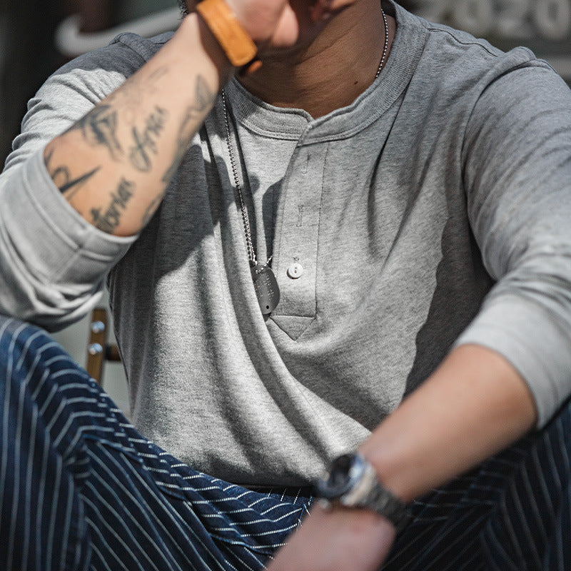 American Retro Heavy Long-sleeved Shirt