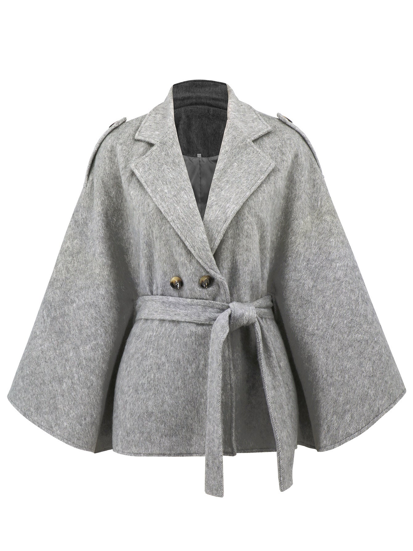 Batwing Sleeve Woolen Coat