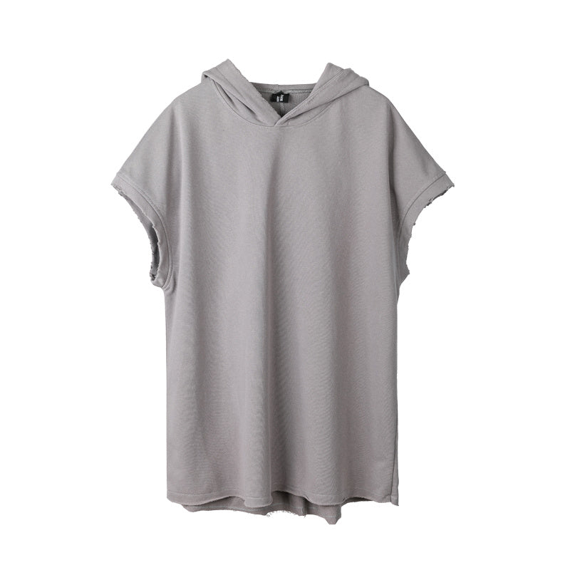 Solid color sleeveless hoodie