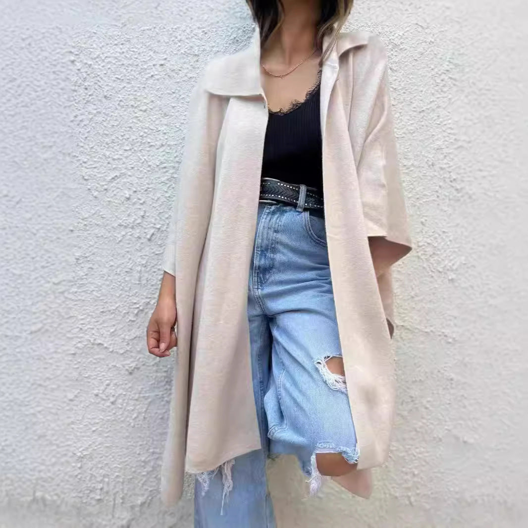 Shawl Style One Button Trench Coat