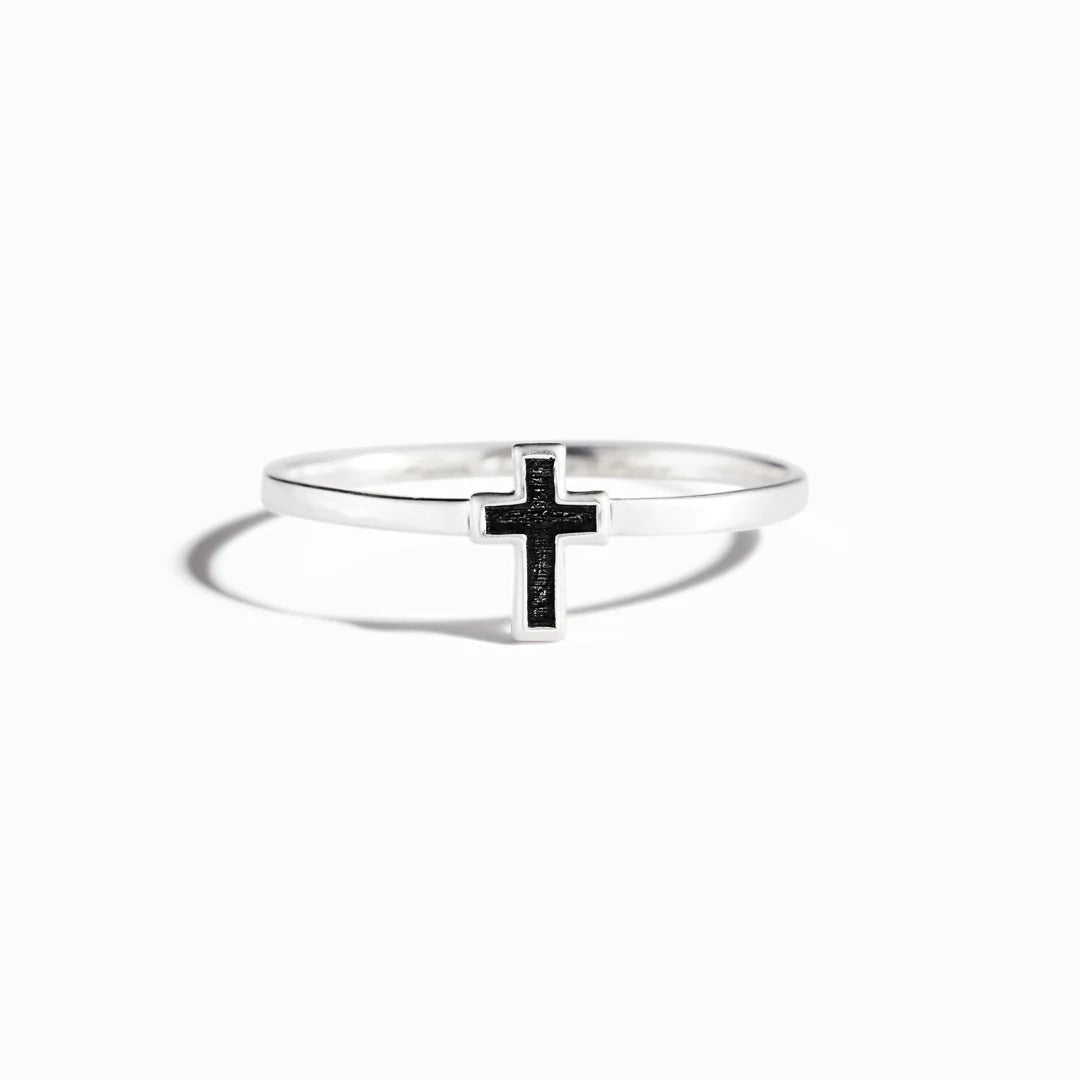 Cross Ring Drip Glazed Sterling Silver S925