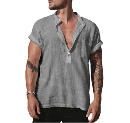Relaxed Style Pocket Short Sleeve Shirt