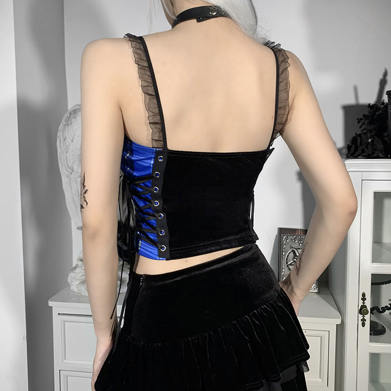 Lace Embroidered Cross Camisole