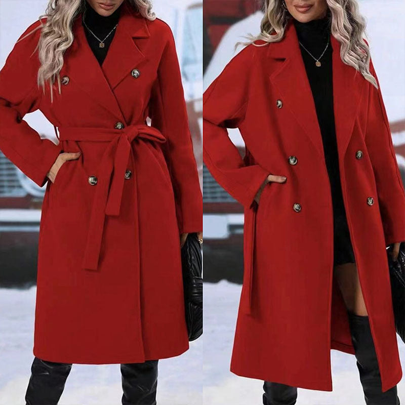 Double-breasted Trench Coat With Belt