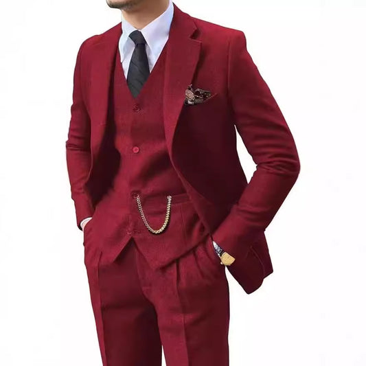 Men's Herringbone Slim Fit Suit