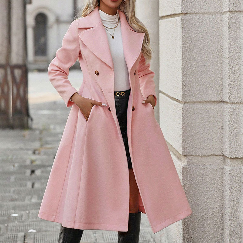Powder Pink Pocket Trench Coat