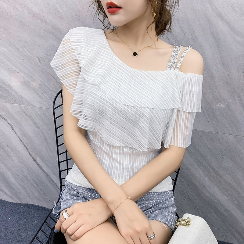 Ruffled Shoulder Top