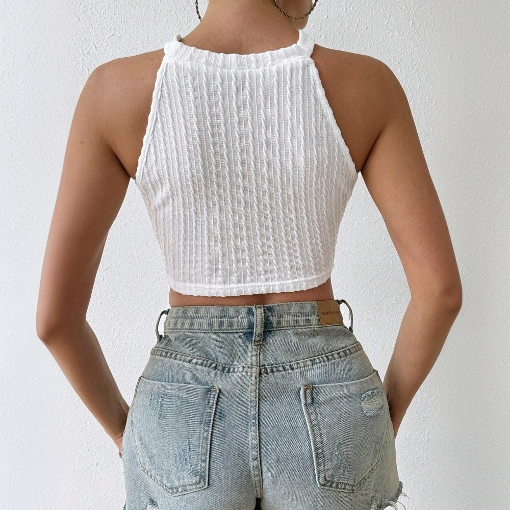 Elegant Tassel Vest Short Top