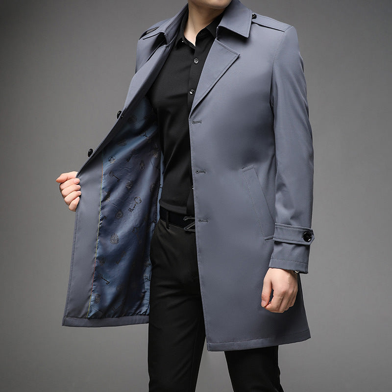 Men's Mid-length Trench Coat
