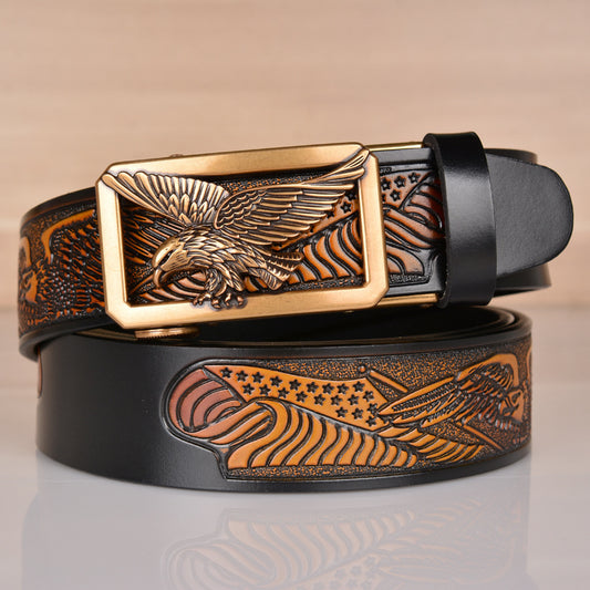 American Eagle Embossed Men's Leather Belt