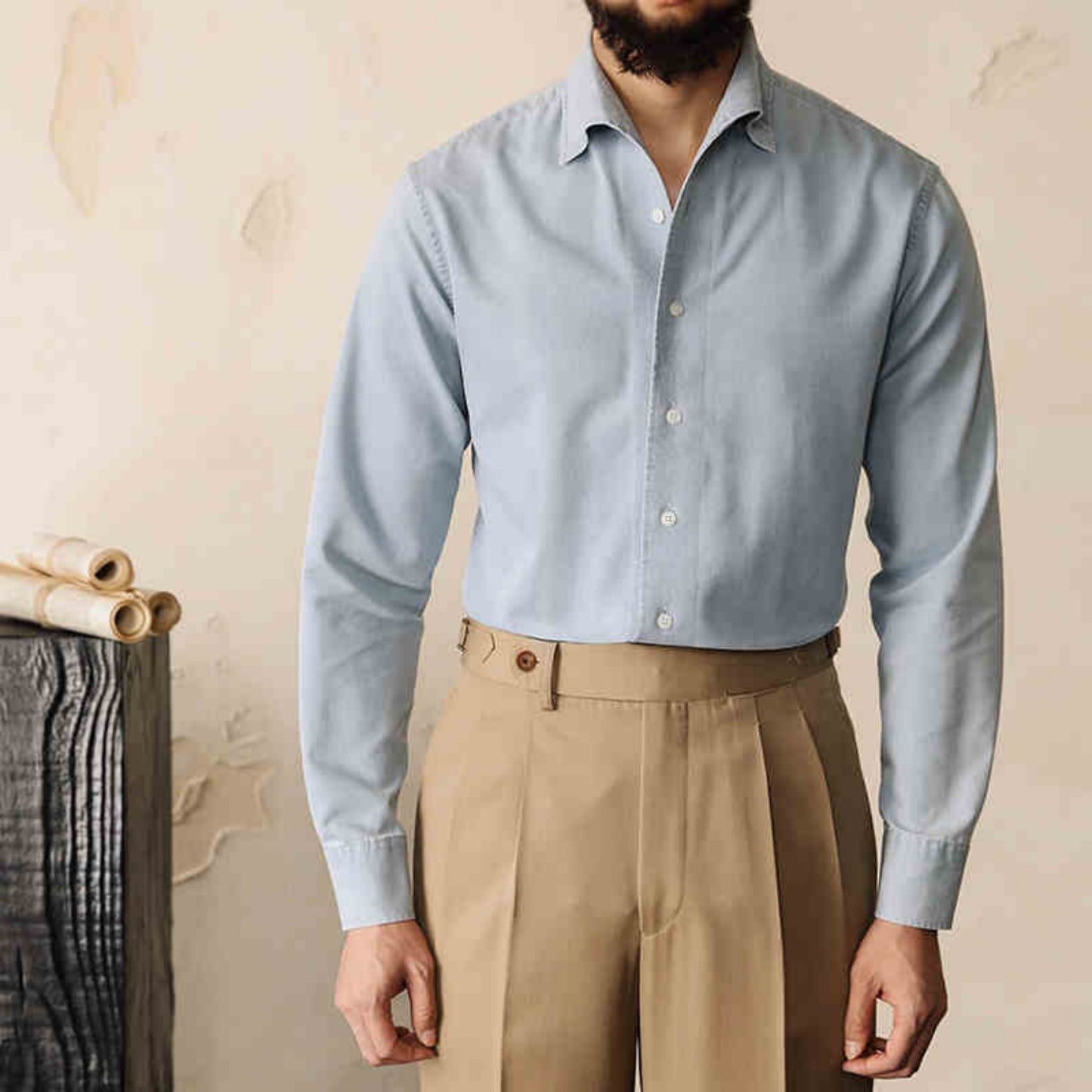 Business Loose Iron Free Solid Color Shirt