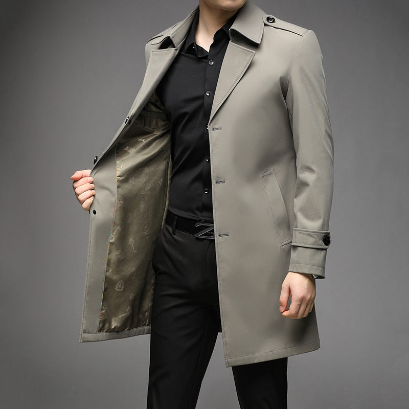 Men's Mid-length Trench Coat