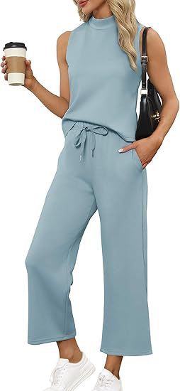 Sleeveless Top & Wide Leg Cropped Pants Set