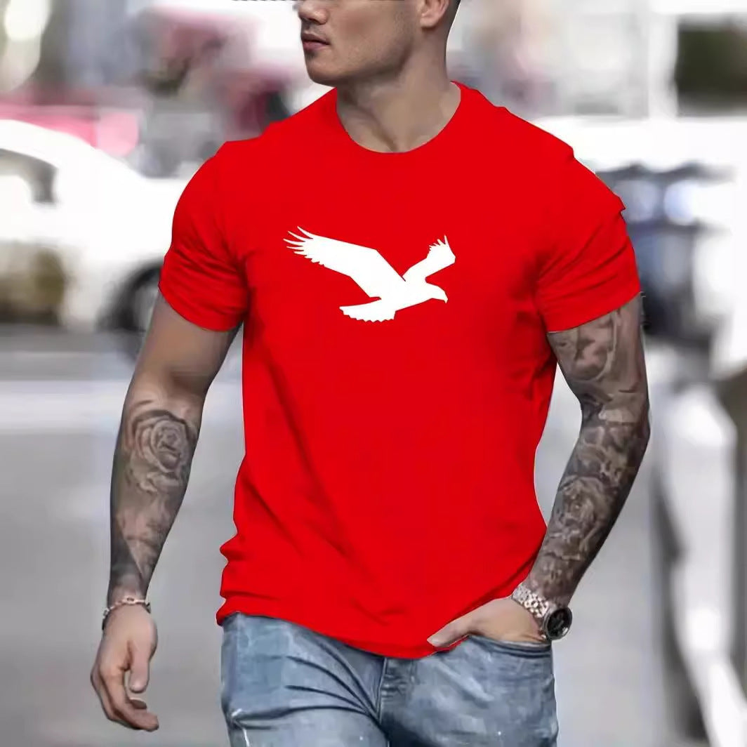 Eagle Solid Color Men's Casual Short-sleeved T-shirt