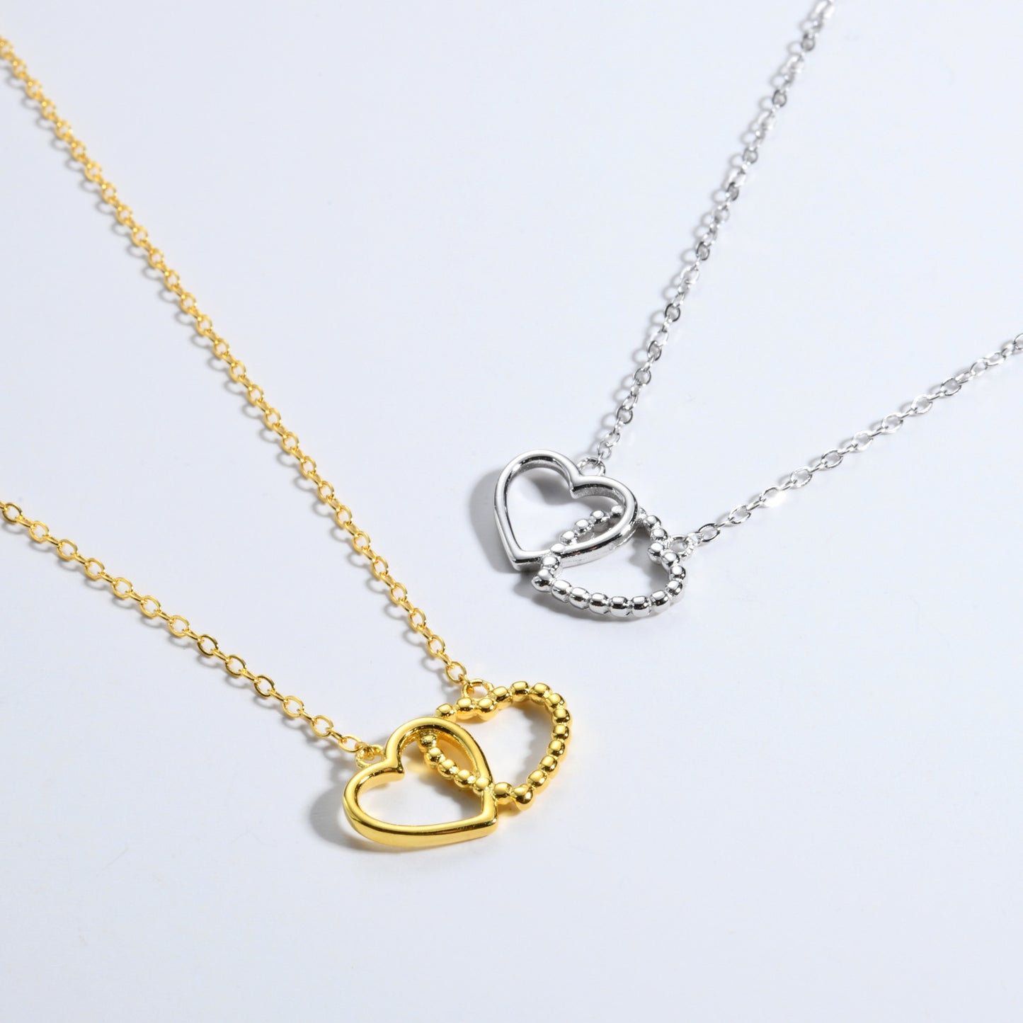Love Hearts S925 Silver & Gold Necklace