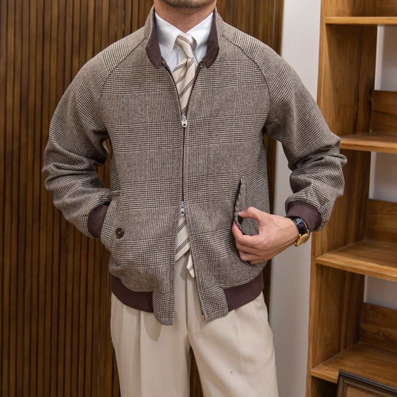 Plaid Short Slim-fit Jacket