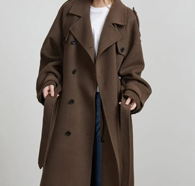 Loose Double Buckle Overcoat