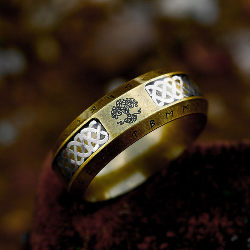 Tree of Life Titanium Steel Ring