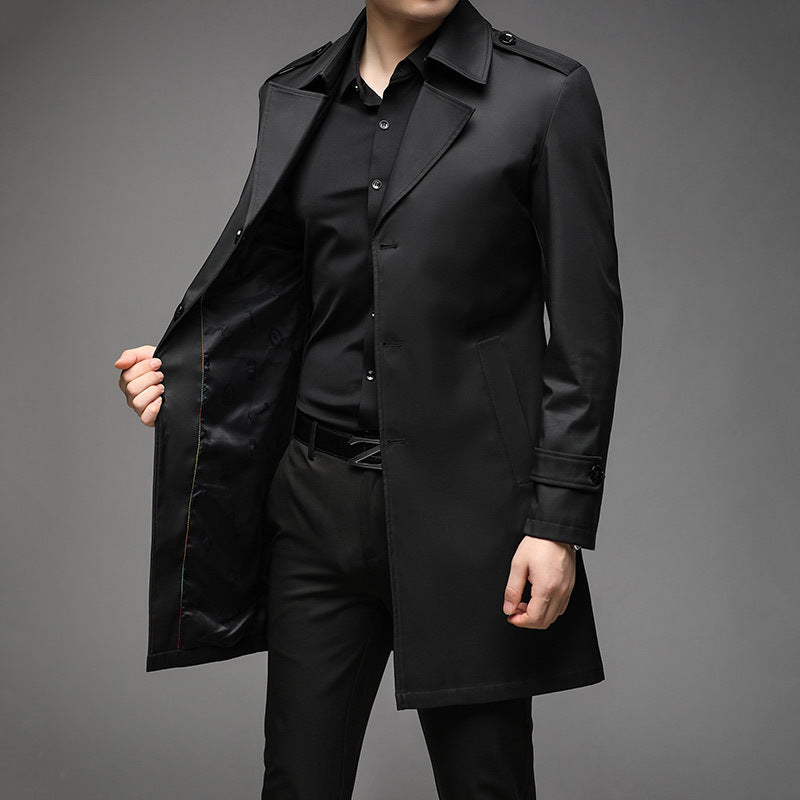 Men's Mid-length Trench Coat