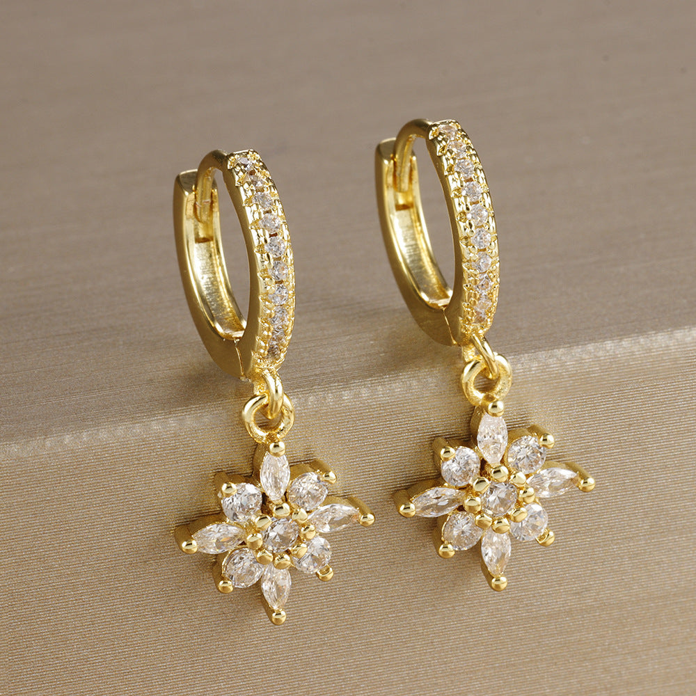 Diamond SUNFLOWER Earrings
