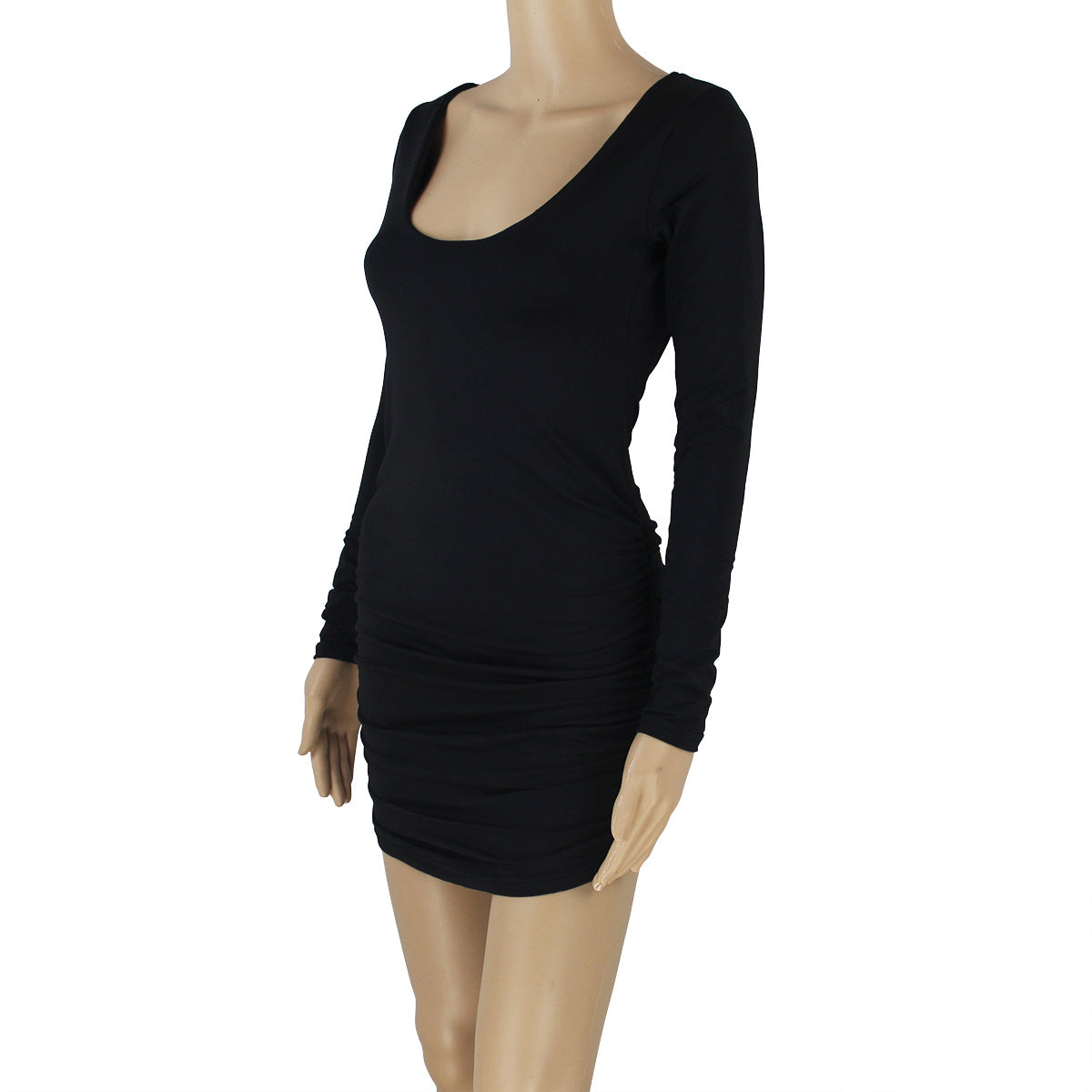 Sexy Open Back Long Sleeve Dress