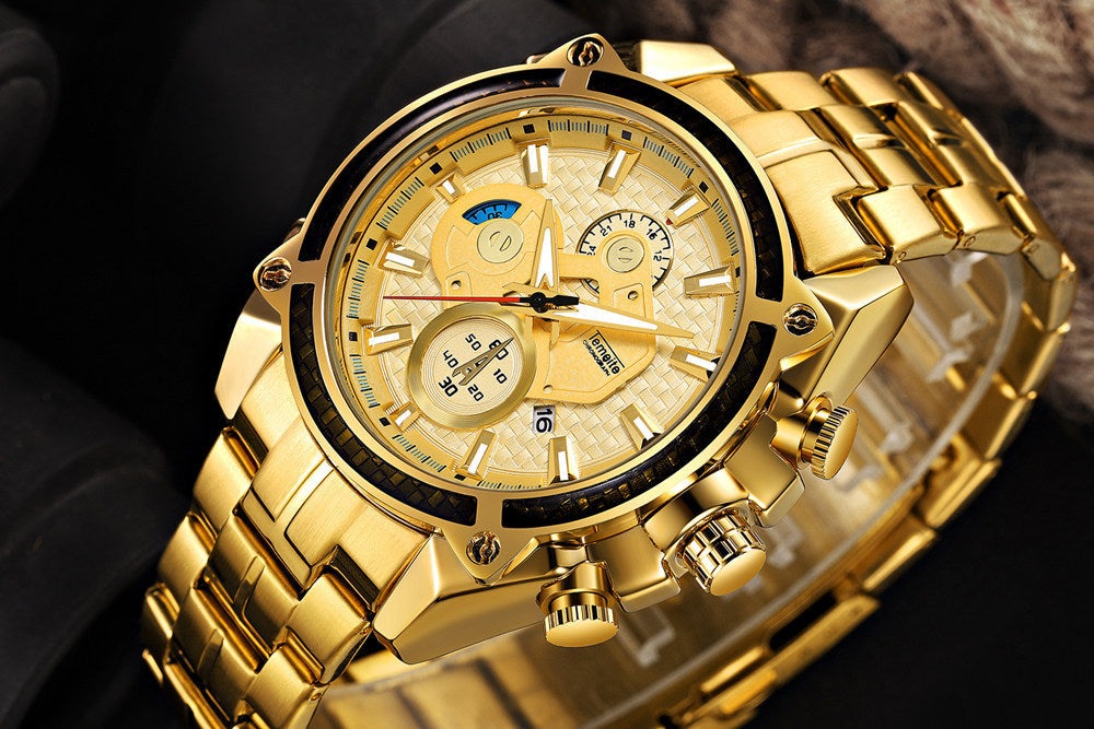 Men's Luminous Waterproof Stainless Steel Quartz Watch