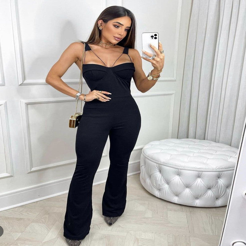 Sexy Strap Lace Back Jumpsuit
