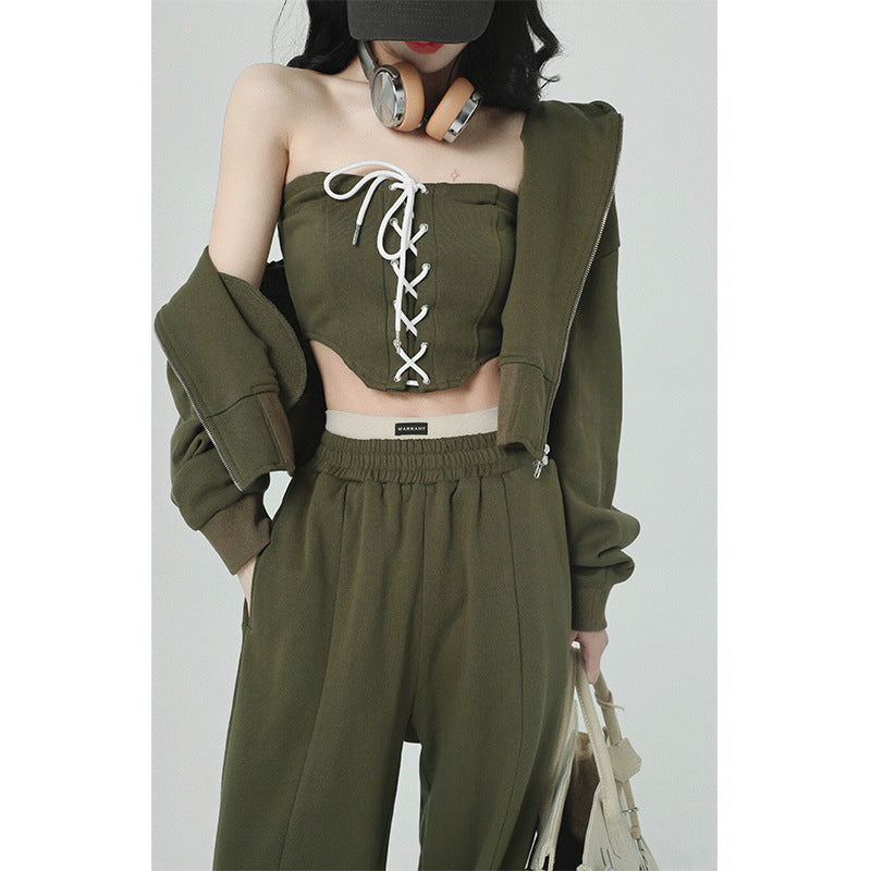 Women's Sports Casual Jacket Sweatpants Sweater Set