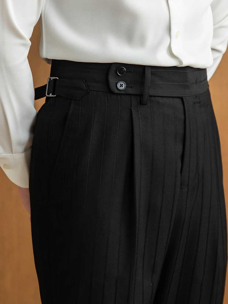 Black Striped Double Breasted Suit