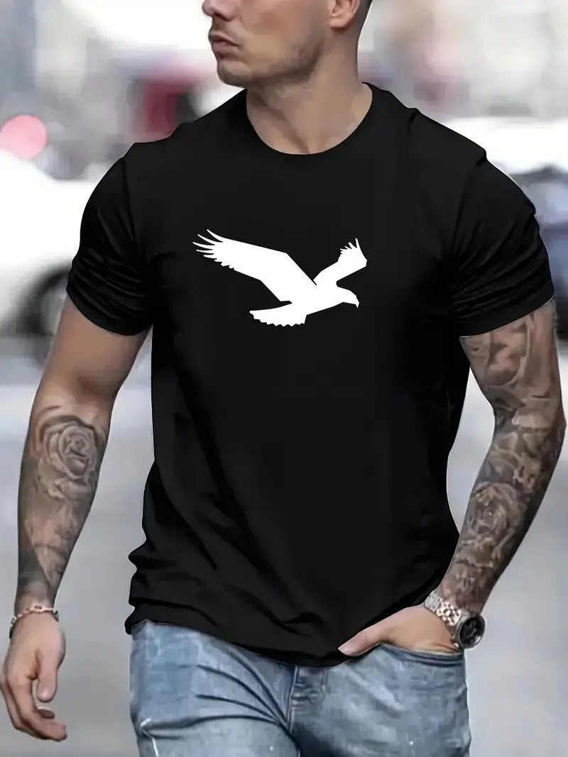 Eagle Solid Color Men's Casual Short-sleeved T-shirt