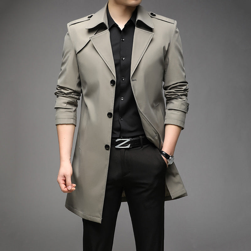 Men's Mid-length Trench Coat