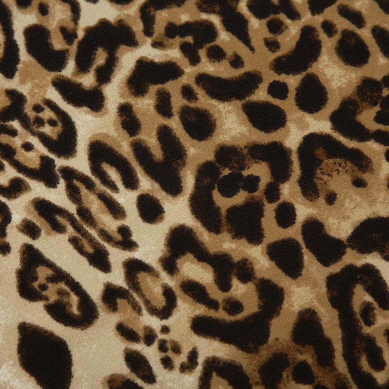 Leopard Print Lace Halter Lace-up Camisole