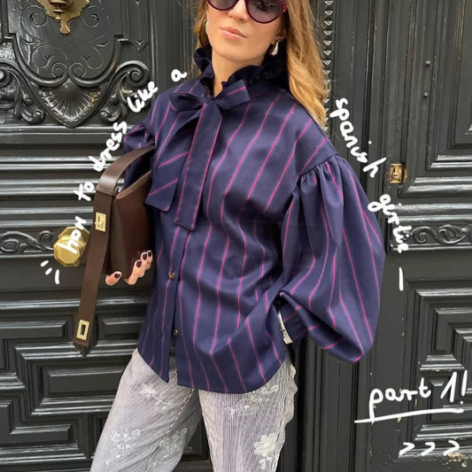 Women's Comfortable Business Casual Striped Shirt