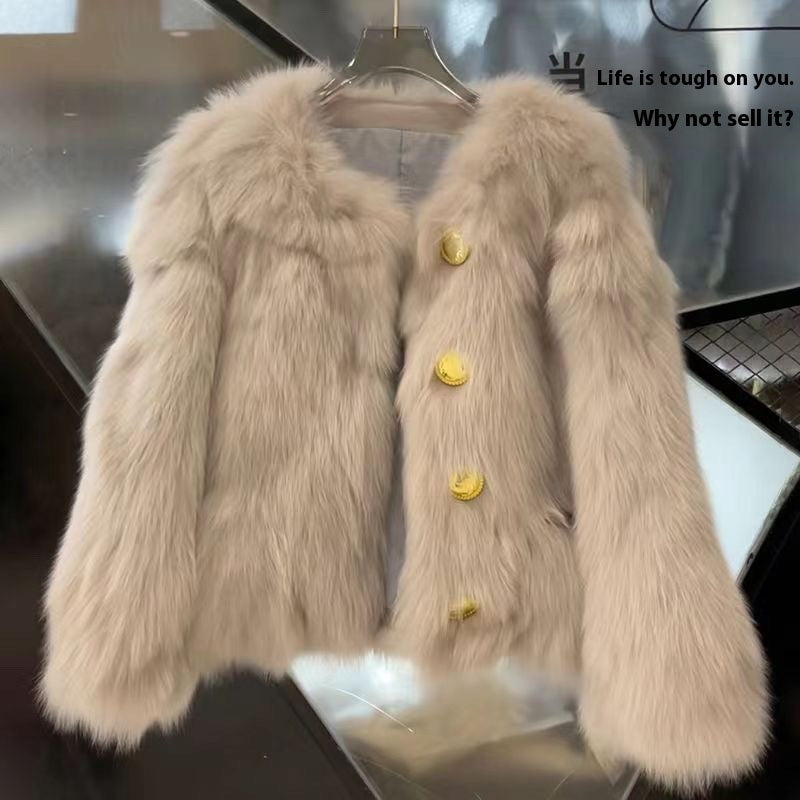 Faux Fox Fur Coat For Women