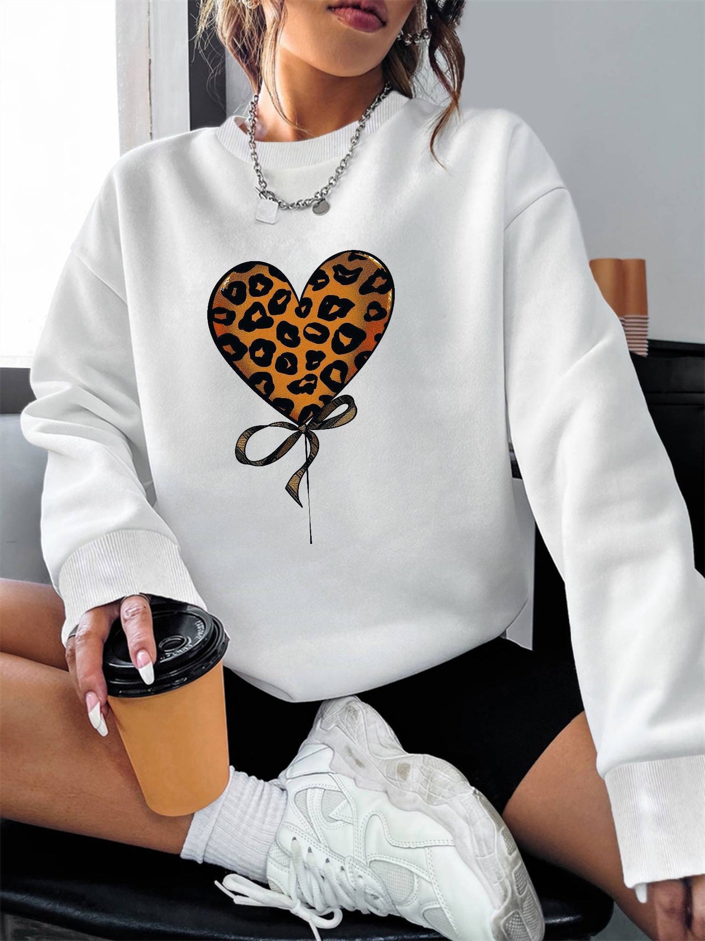 Women's Leopard Heart Top