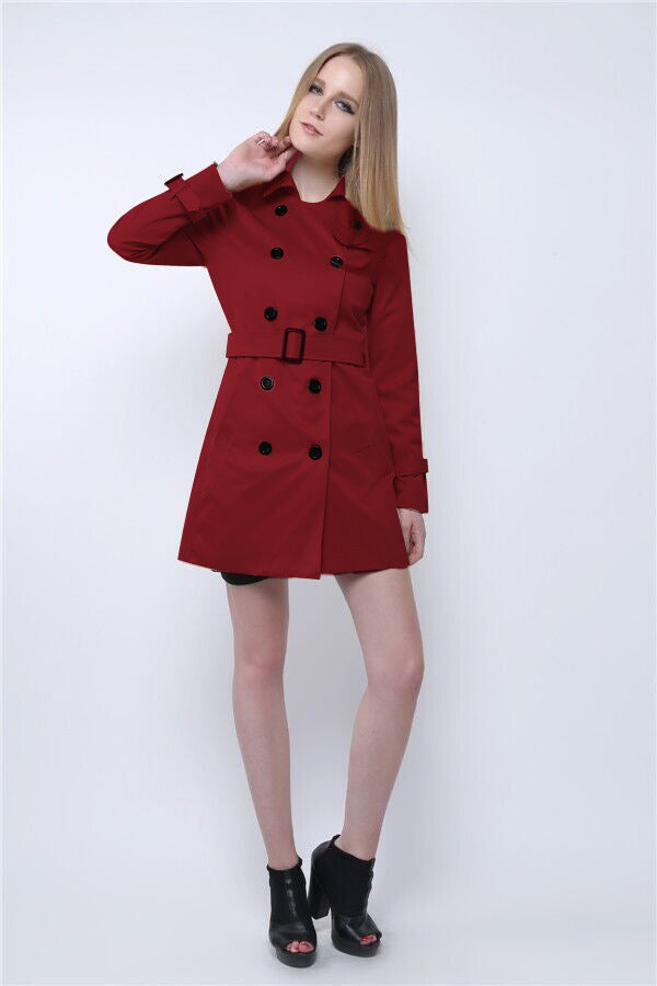 Slim Fit Short Style Trench Coat