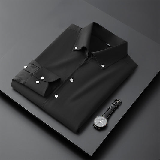 Peaked Lapel Business High-grade Slim Fit V-Neck Dress Shirt