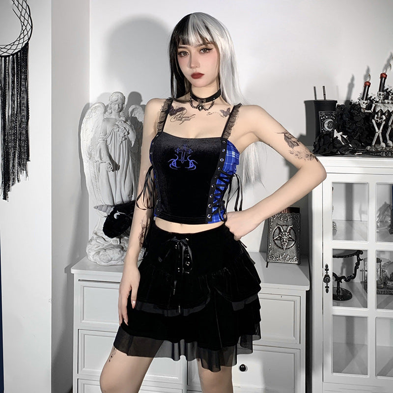 Lace Embroidered Cross Camisole